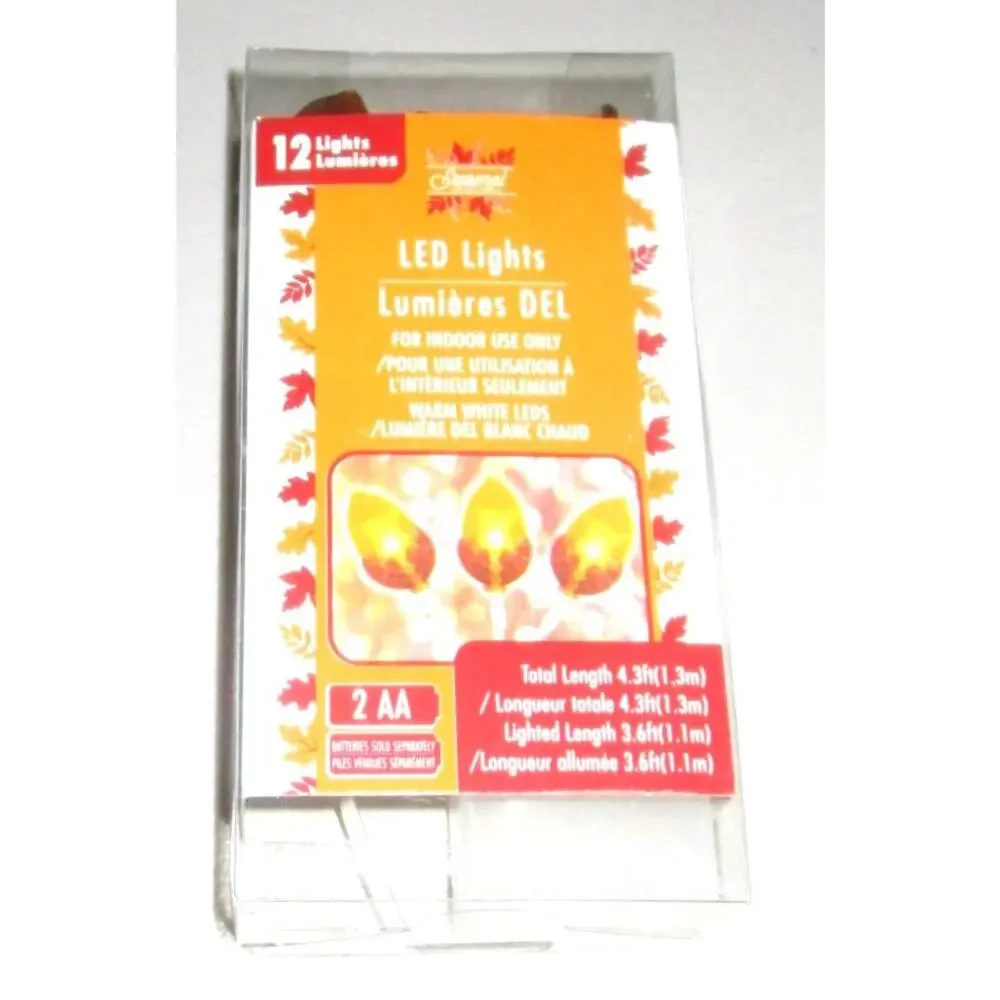 LED String Lights Gold Acorns 12 Ct 4.3 Ft Battery Operated DIY Crafts Wreaths